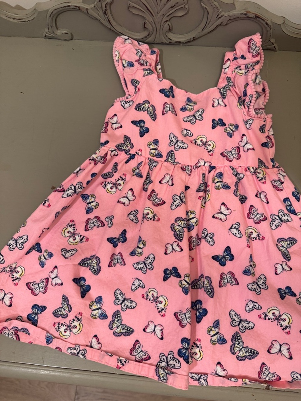 Girls' Pink Butterfly Casual Dress